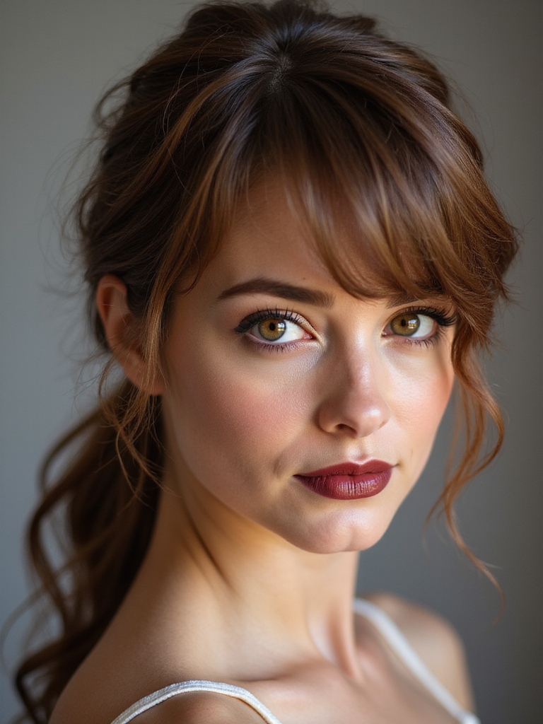 tousled side bangs textured bedhead