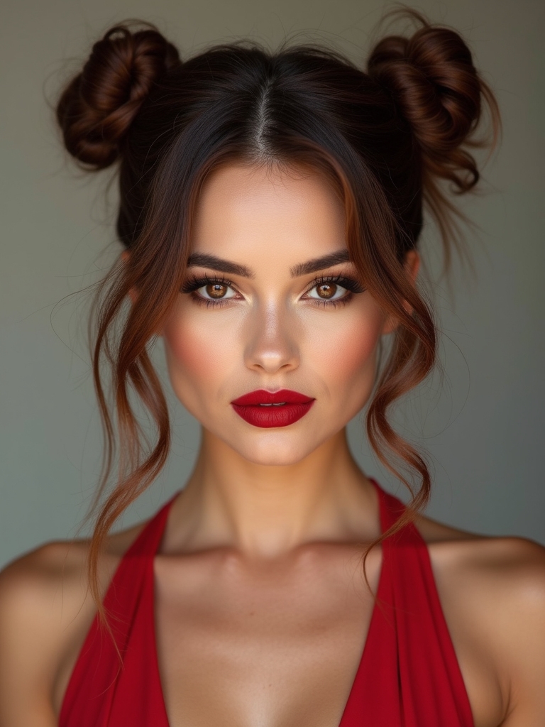 tousled space buns tutorial