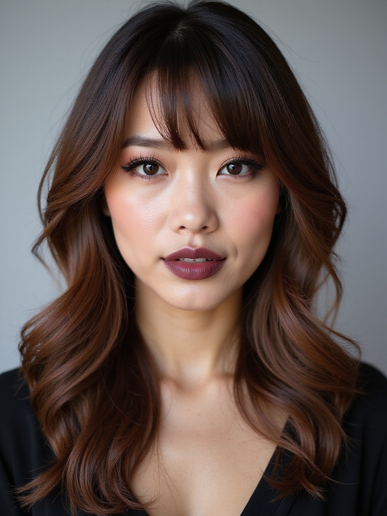 trending asian side bangs