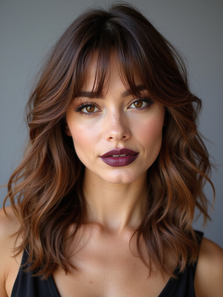 twisted damp bangs with mousse