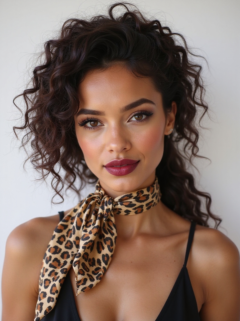 twisted low pony with scarf