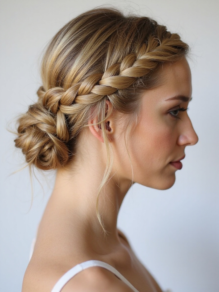 twisted rope low bun