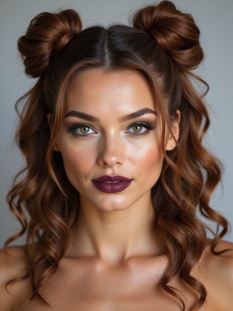 twisted twin low ponytails