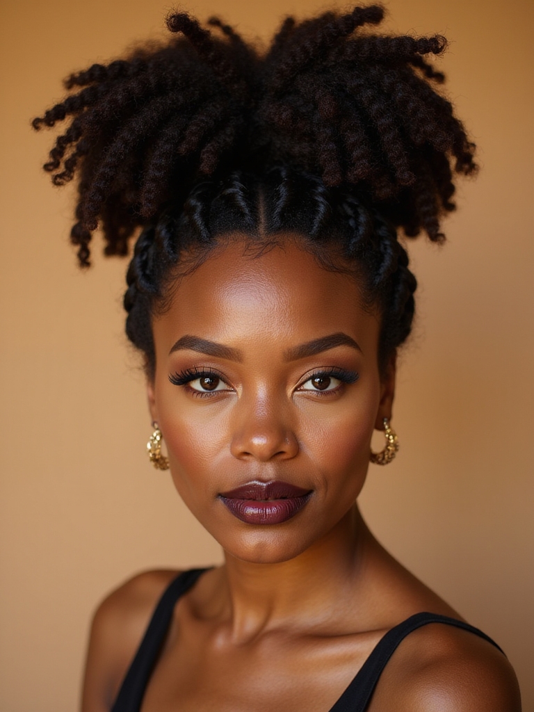 twists secured into workout bun