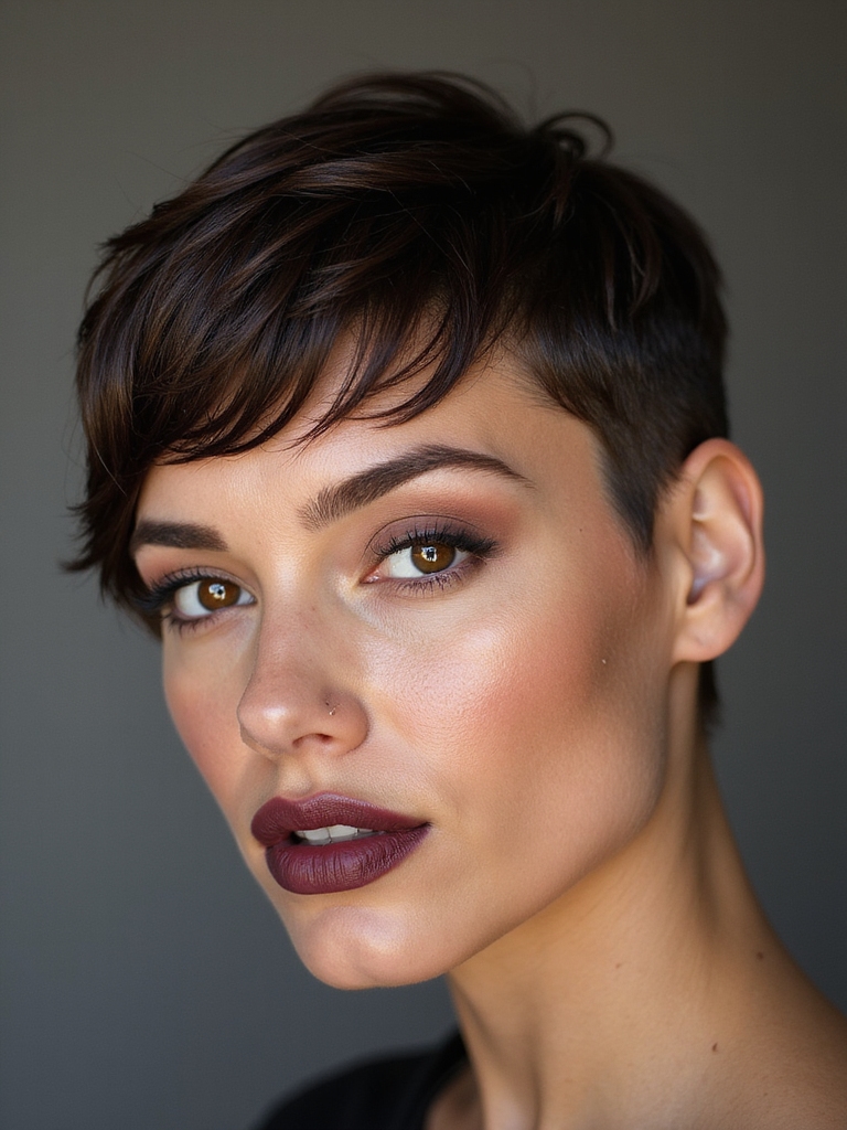 undercut pixie with bangs