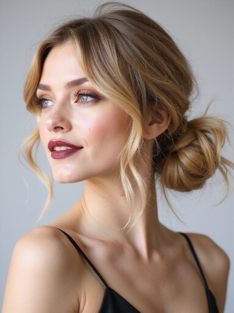undone chic side swept bun