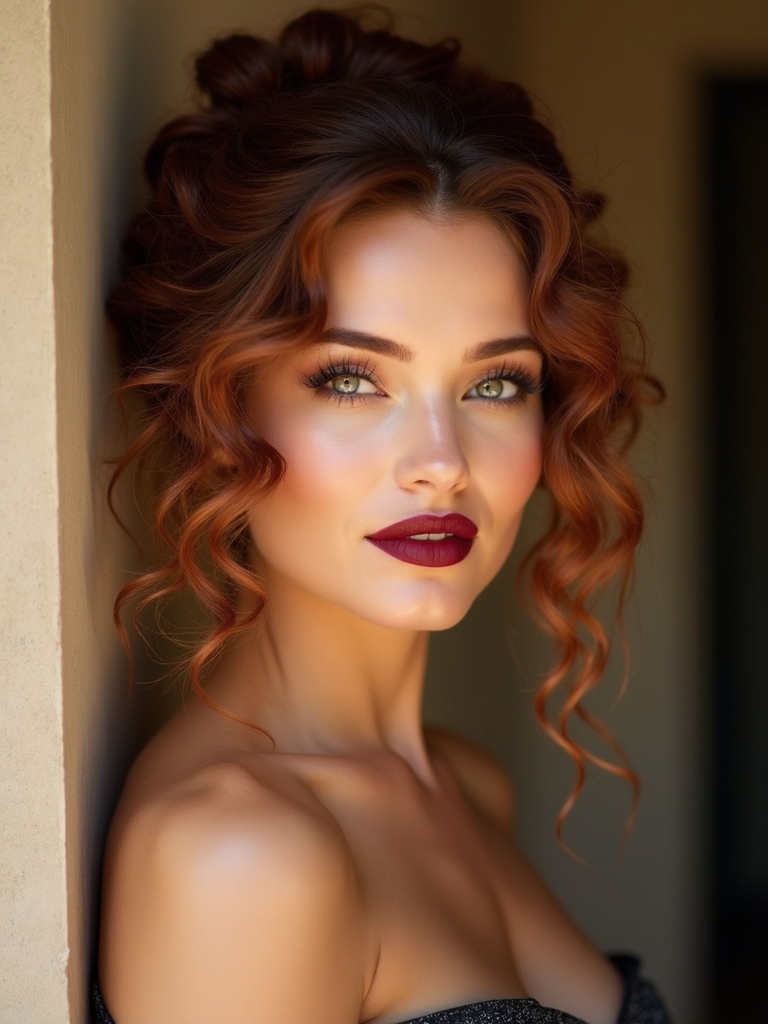 undone romantic updo with tendrils