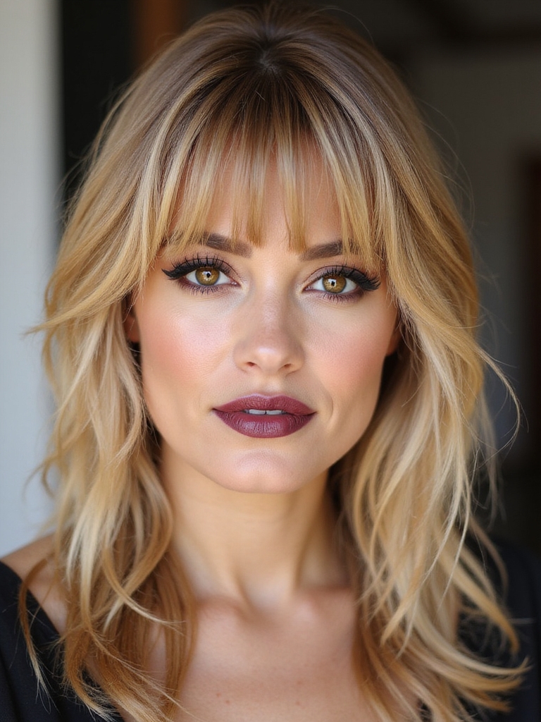 undone textured slim bangs