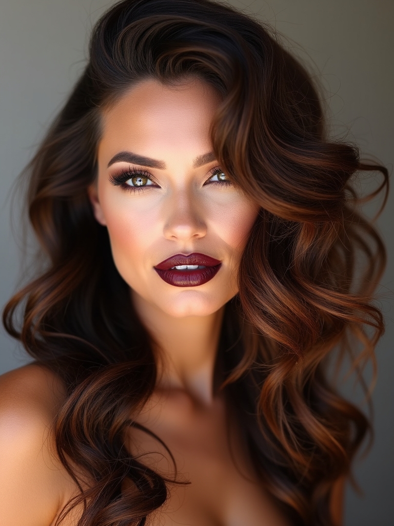 voluminous side parted soft layers