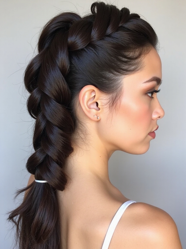 voluminous structured pull through ponytail