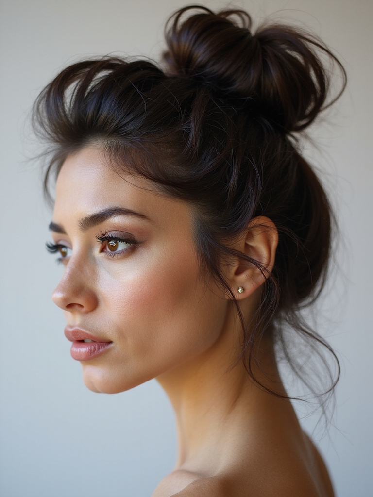 voluminous teased messy chignon