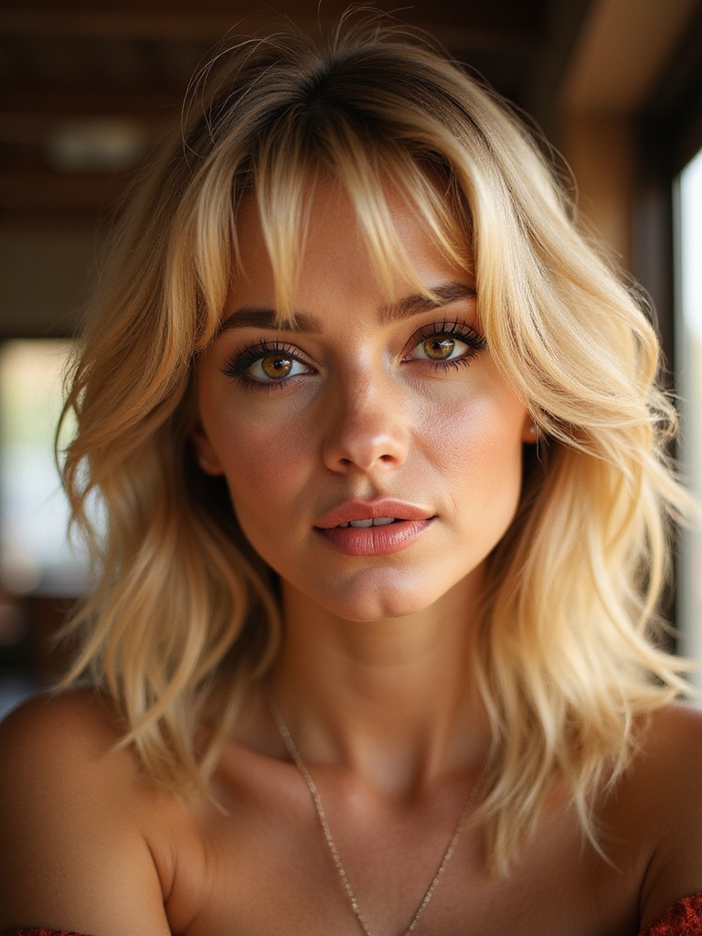warm honey blonde framing
