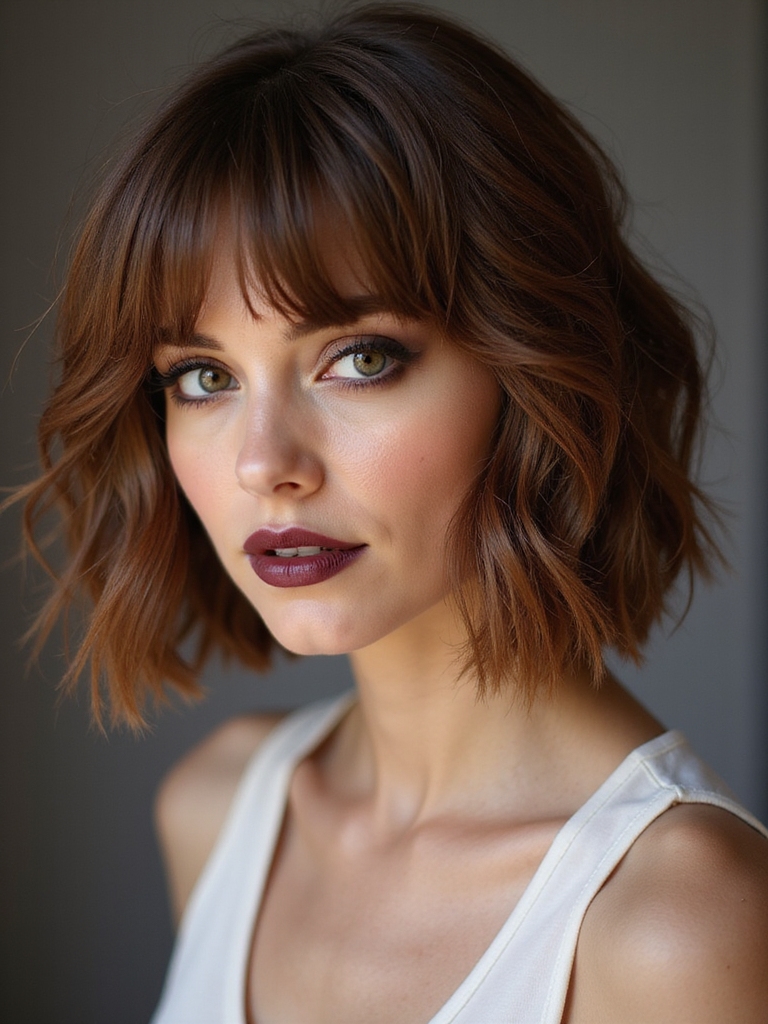 wispy bangs above frames