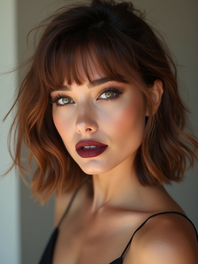 wispy bangs slim round faces