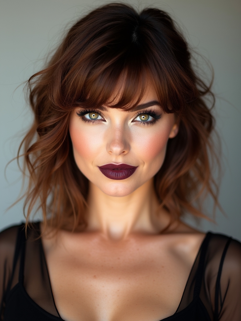 wispy bangs soften square faces