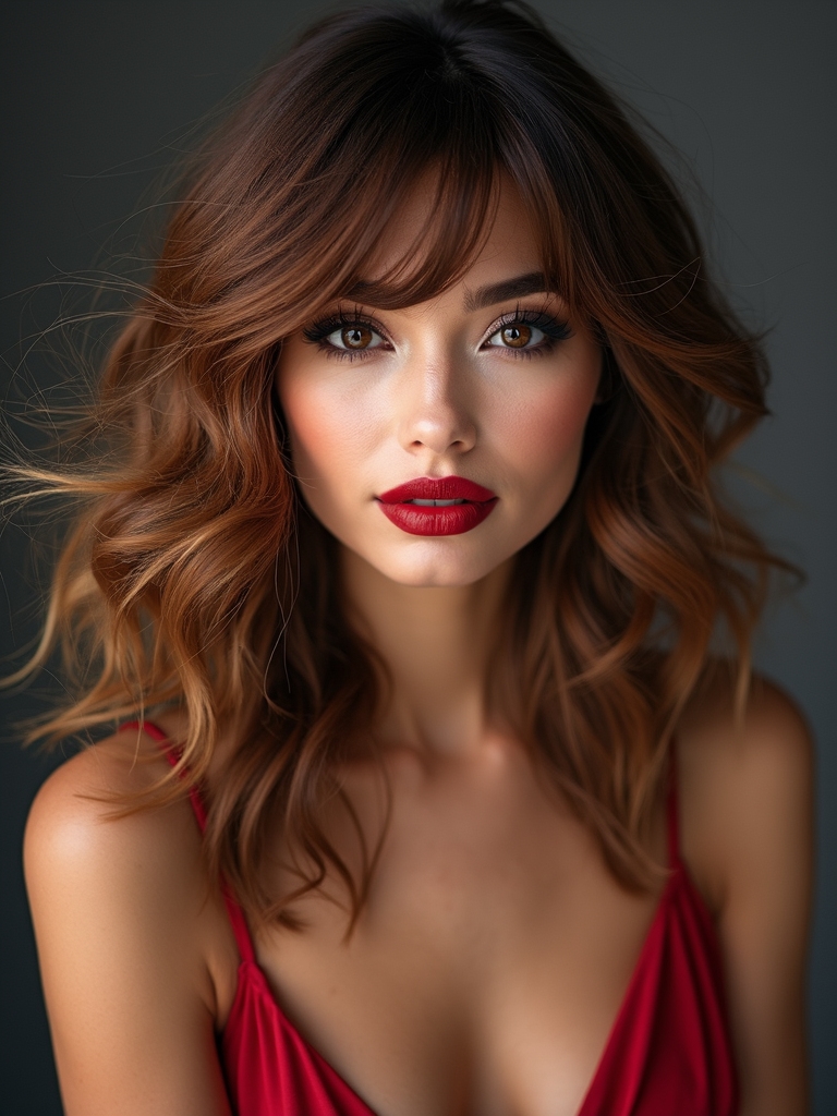 wispy bangs tailored to face