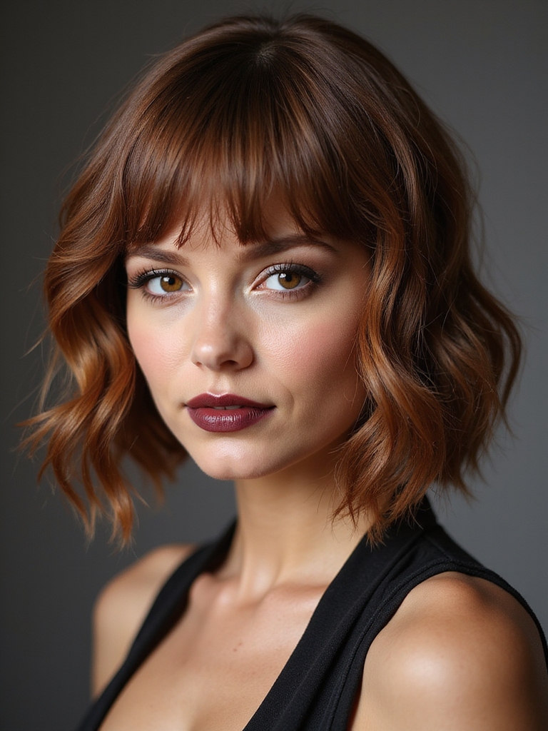 wispy bangs with blunt bob