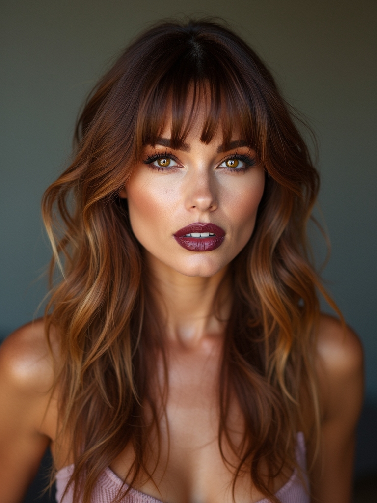 wispy bangs with cascading layers