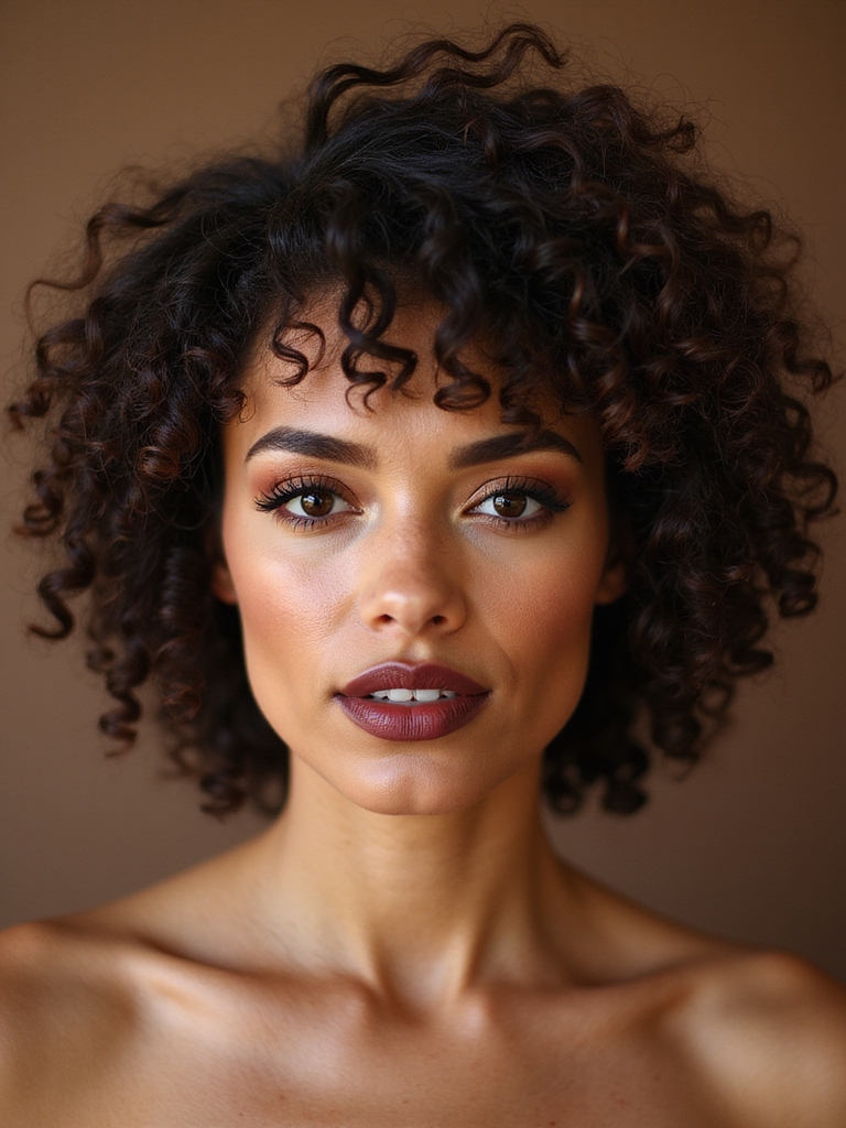 wispy curly bangs defined spring