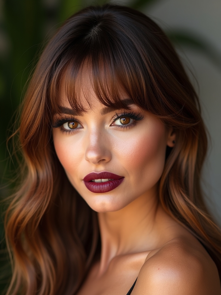 wispy face framing glow bangs