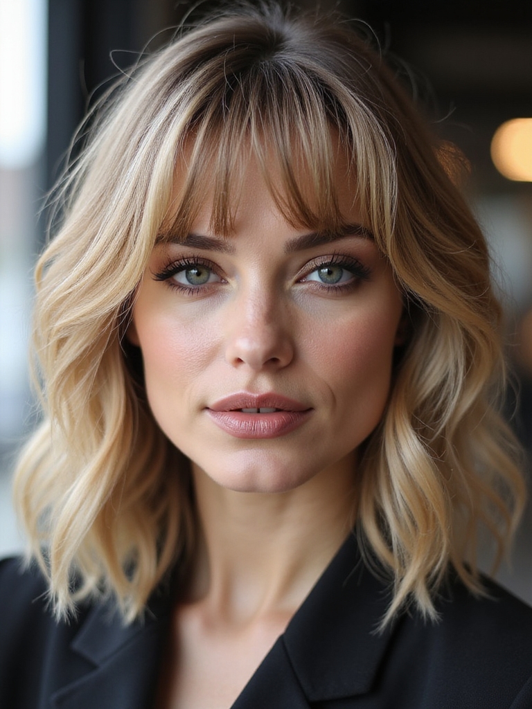 wispy feathered bangs for volume