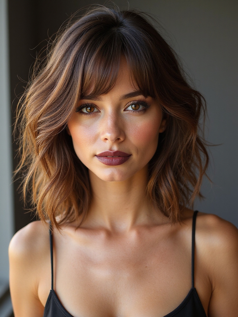 wispy layers elongate round faces