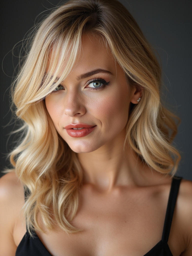 wispy long side bangs