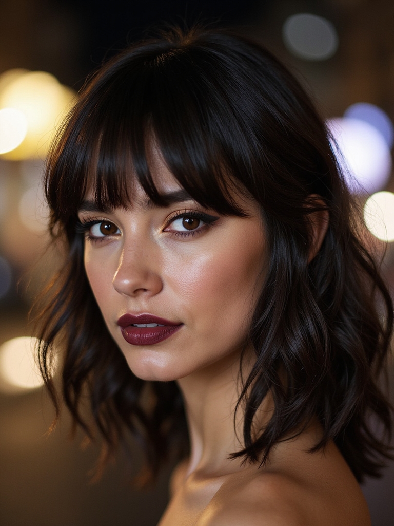 wispy micro bangs evening styling
