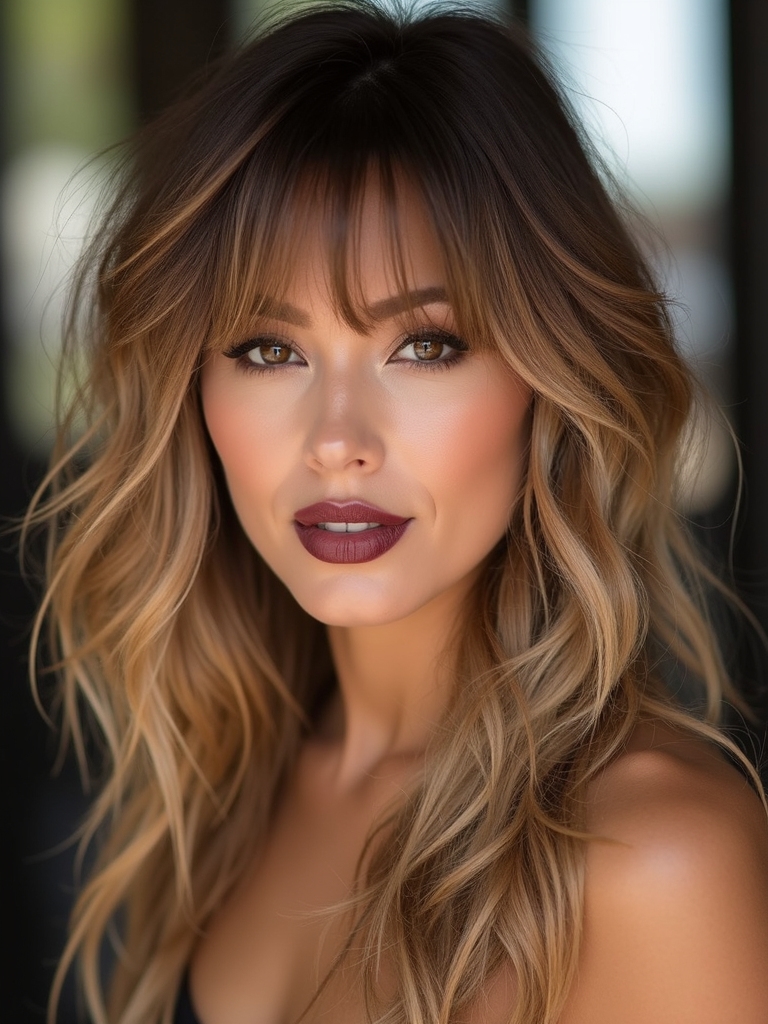 wispy micro bangs feathered layers