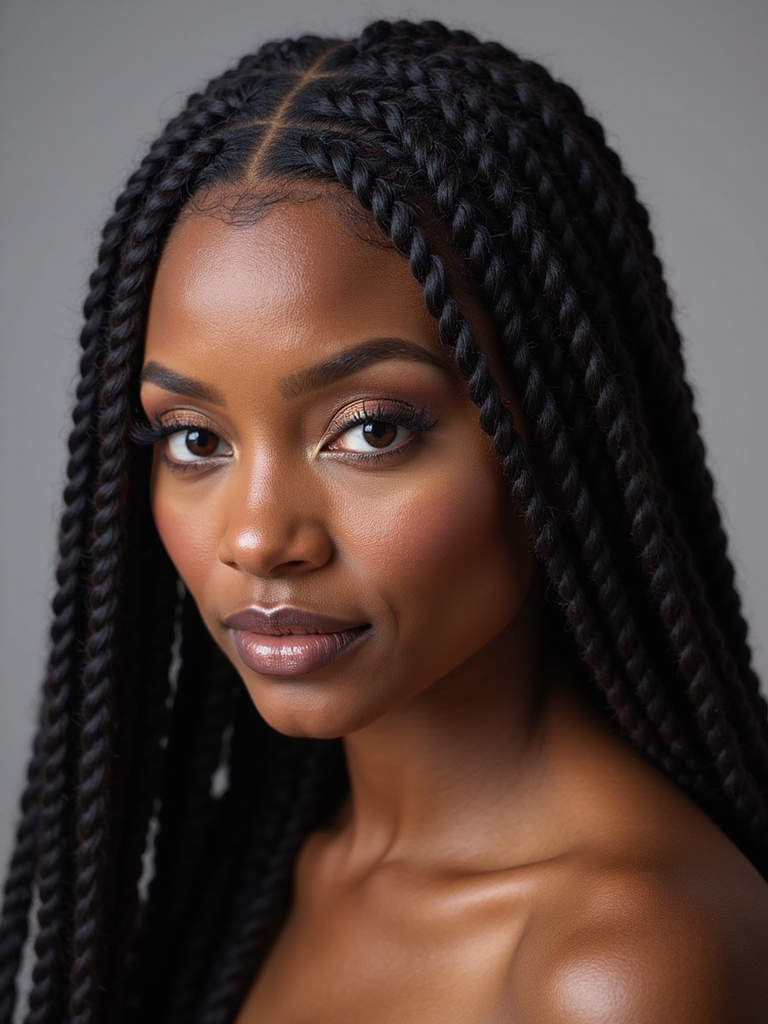 zigzag textured face framing cornrows