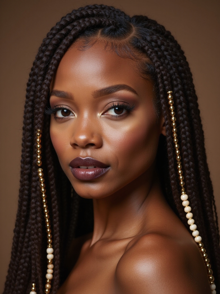 beaded stitch braids styling