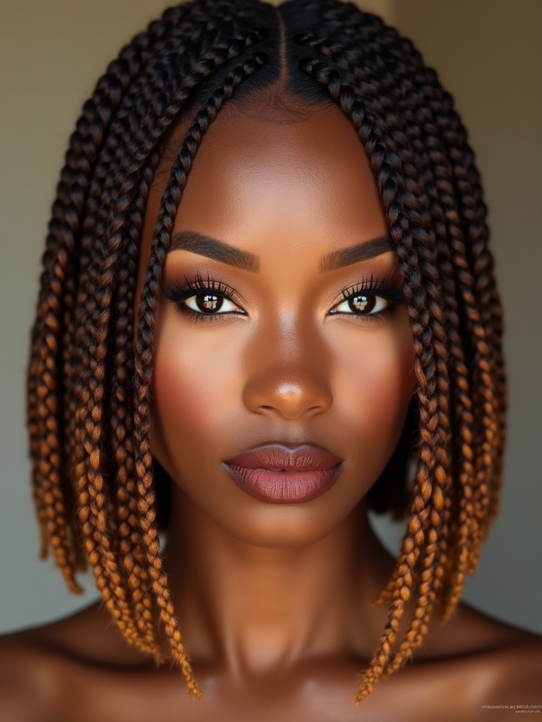 bob length bold box braids