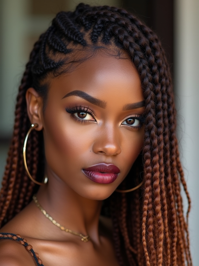 boho half up braids