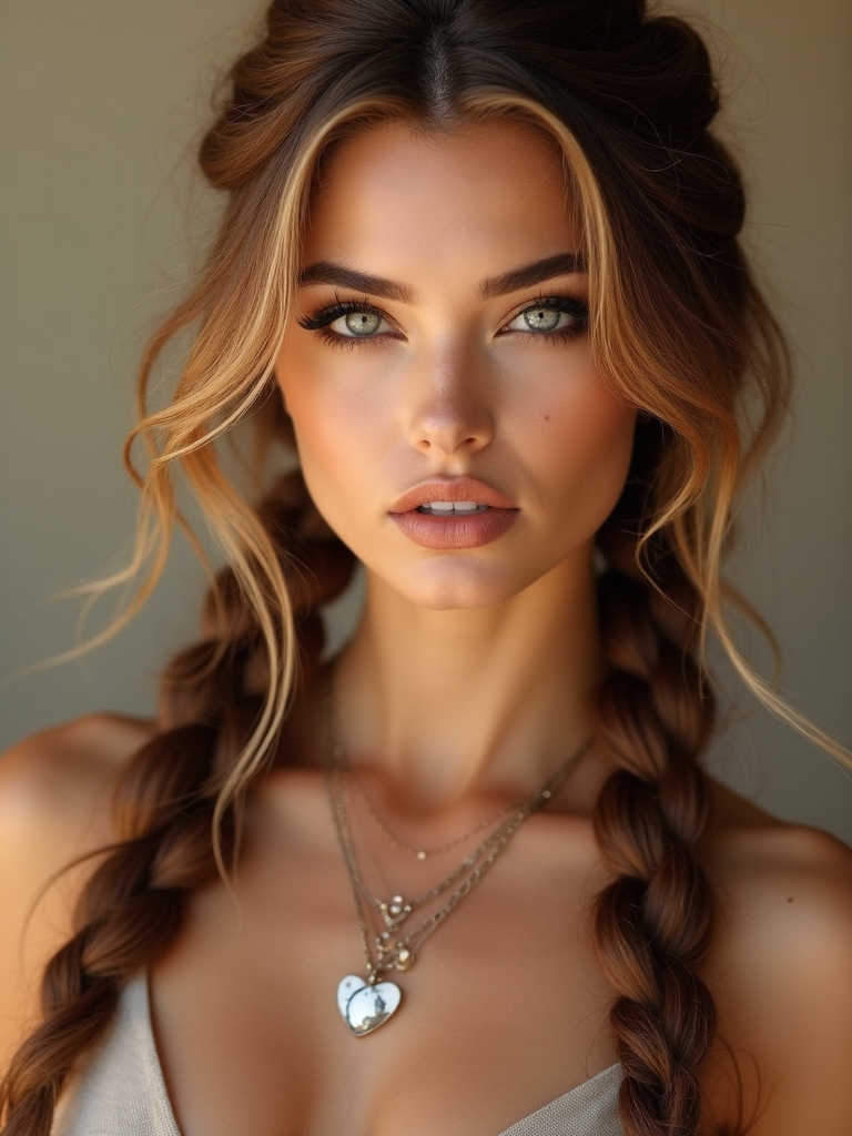 boho half up twisted braids