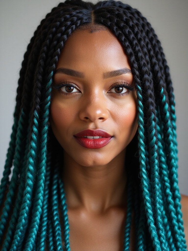 bold color blocked stitch braids