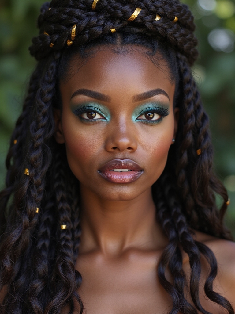 braided curls messy half up