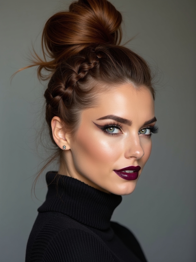 braided sock bun warmth