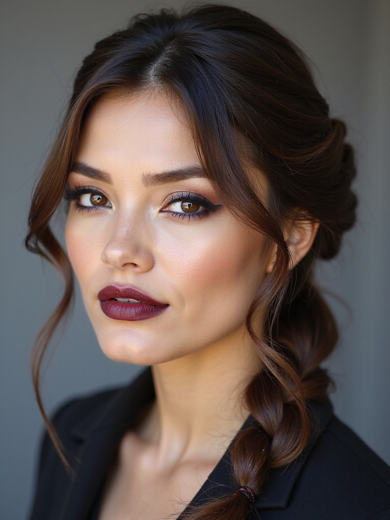 braided twisted low ponytail