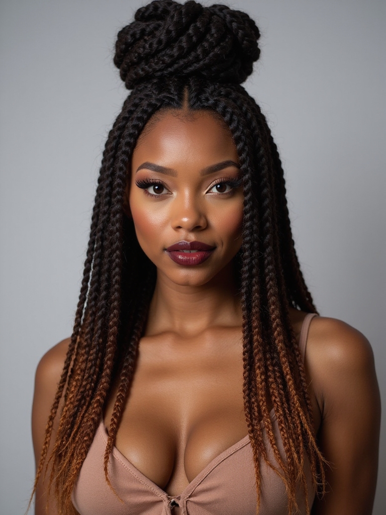 chic half up knotless braids