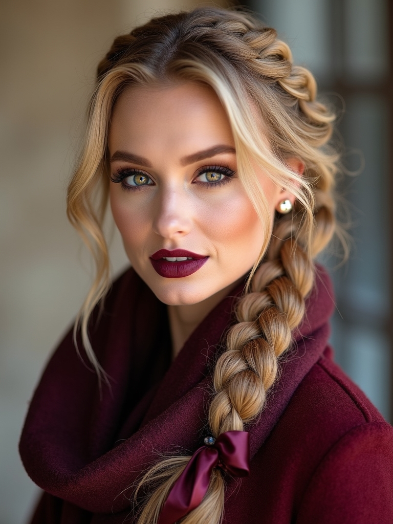 chunky braided scarf tuck