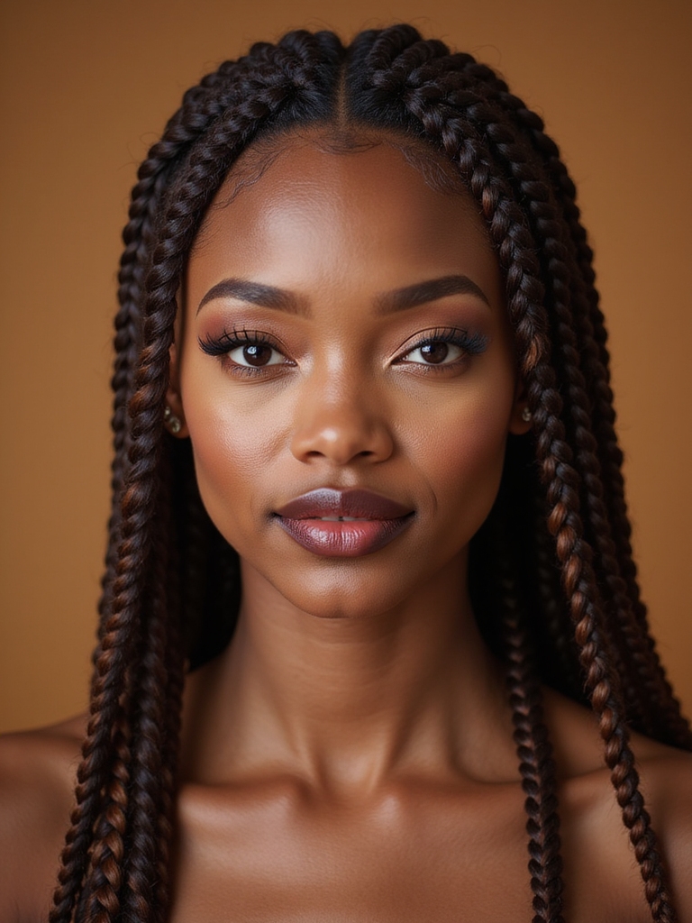 classic fulani center part braids