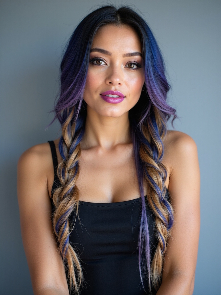 color blocked geometric braid statements