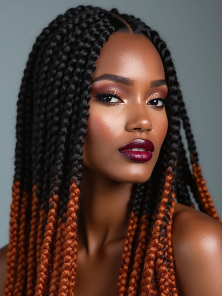 color blocked ombre braids