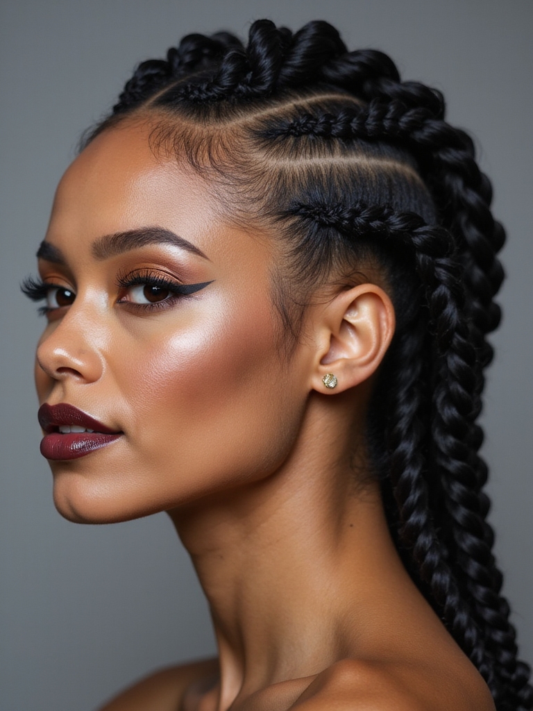 cornrow mohawk with tapered