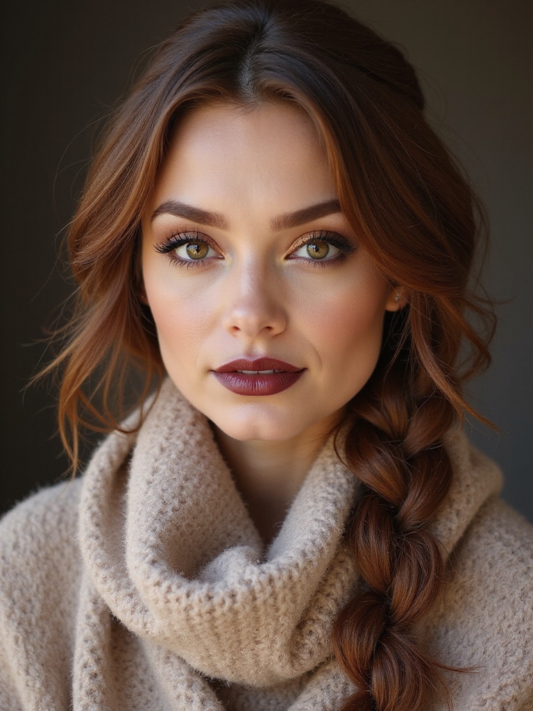 cozy winter braided hairstyle