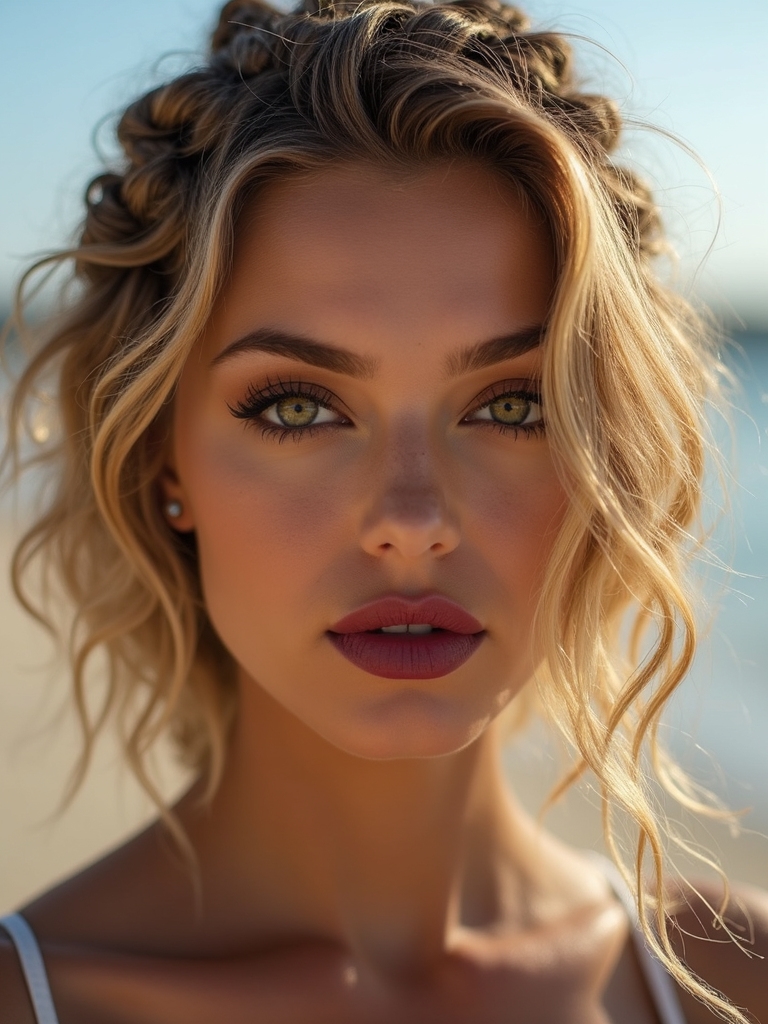 crimped textured messy braids