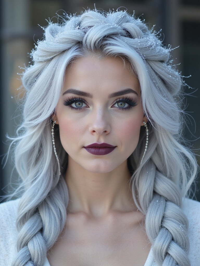 delicate snowflake inspired braided hairstyle