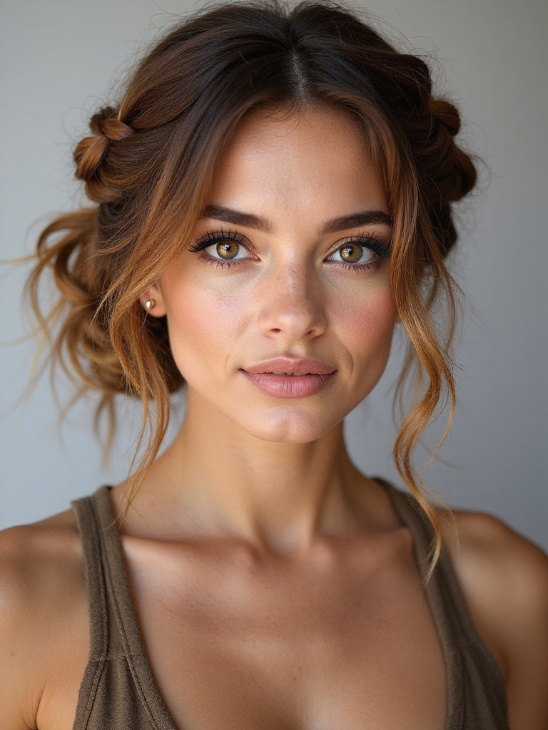 effortless textured low braided bun