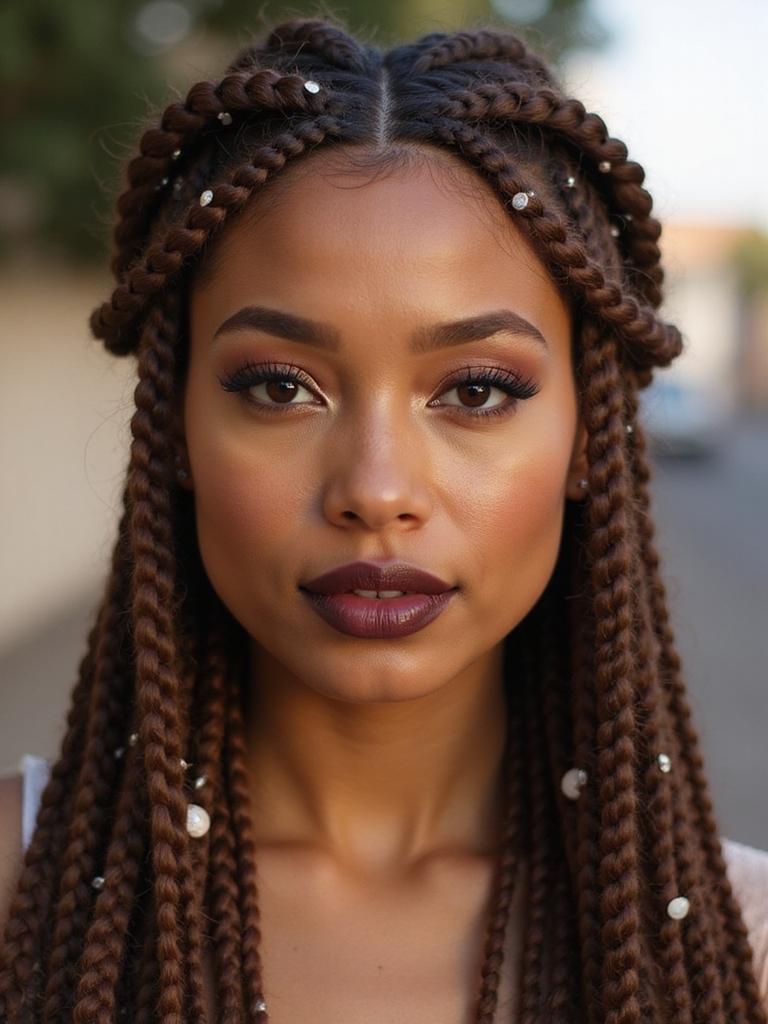 embellished pastel butterfly braids