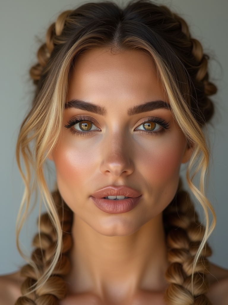 face framing sun kissed pastel tips